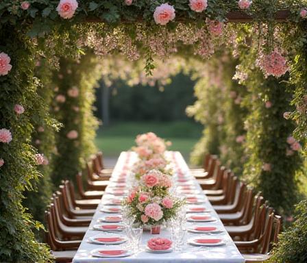 Outdoor garden party floral design